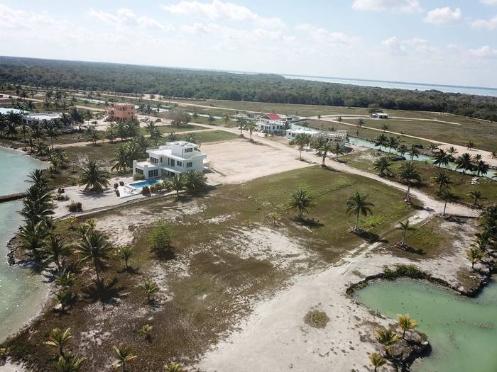 The community from the air — canals, lots and homes